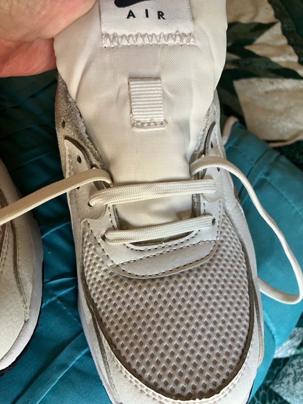 Nike White & Black Air Max Sneakers with Leopard Accent - Picture 5 of 16